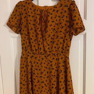 Blue and orange dress with keyhole